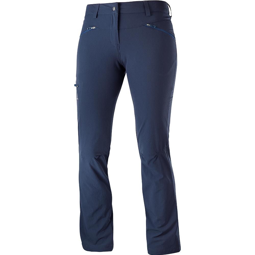 Pantalones Salomon Mujer Azul Marino - Salomon Argentina WAYFARER STRAIGHT W,705183-DEK